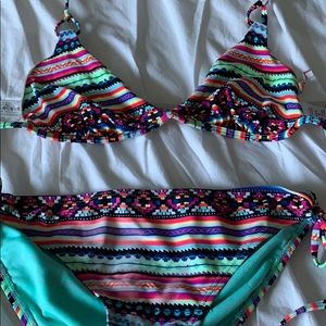 Tahiti colorful striped swimsuit